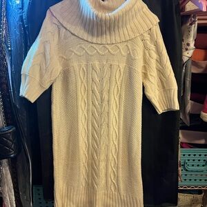 Banana Republic Ivory Cable Knit Cowl Neck Sweater